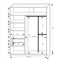 Шкаф-купе 1500 серии NEW CLASSIC K4+K4+B2+PL4 (2 ящика+F обр. штанга) профиль «Капучино» в Чайковском - chaykovskiy.mebel24.online | фото 3