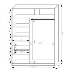 Шкаф-купе 1700 серии NEW CLASSIC K3+K3+B2+PL1 (2 ящика+1 штанга) профиль «Капучино» в Чайковском - chaykovskiy.mebel24.online | фото 3