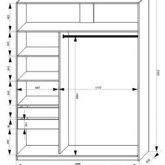 Шкаф-купе 1800 серии SOFT D1+D3+B2+PL1 (2 ящика+1штанга) профиль «Графит» в Чайковском - chaykovskiy.mebel24.online | фото 3