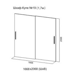 Шкаф-купе №19 Серия 3 Квадро (1700) Ясень Анкор светлый в Чайковском - chaykovskiy.mebel24.online | фото 5