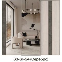 Шкаф-купе 1950 серии SILVER S5+S5+S5 B22+PL4 (по 2 ящика лев/прав+F обр.штанга) профиль «Серебро» в Чайковском - chaykovskiy.mebel24.online | фото 9
