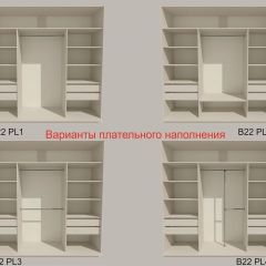 Шкаф-купе 2100 серии SOFT D2+D7+D3+B22+PL2 (по 2 ящика лев/прав+1штанга+1полка) профиль «Графит» в Чайковском - chaykovskiy.mebel24.online | фото 6
