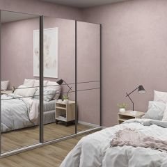 Шкаф-купе 2100 серии SOFT D4+D4+D4+B22+PL1 (по 2 ящика лев/прав+1штанга) профиль «Графит» в Чайковском - chaykovskiy.mebel24.online | фото