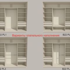 Шкаф-купе 2100 серии SOFT D4+D4+D4+B22+PL1 (по 2 ящика лев/прав+1штанга) профиль «Графит» в Чайковском - chaykovskiy.mebel24.online | фото 5