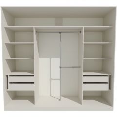 Шкаф-купе 2150 серии NEW CLASSIC K4+K4+K4+B22+PL4(по 2 ящика лев/прав+F обр.штанга) профиль «Капучино» в Чайковском - chaykovskiy.mebel24.online | фото 2