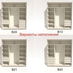 Шкаф-купе 2400 серии SOFT D2+D7+D3+B22+PL2 (по 2 ящика лев/прав+1штанга+1полка) профиль «Графит» в Чайковском - chaykovskiy.mebel24.online | фото 5