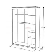 Шкаф-купе 3-х дверный Ольга-13 (1500) в Чайковском - chaykovskiy.mebel24.online | фото 2