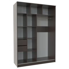 Шкаф-купе ПШ-2.9 1500 Фасад ВСТАВКА МДФ | СТЕКЛО (Венге/Стекло черное) в Чайковском - chaykovskiy.mebel24.online | фото 2