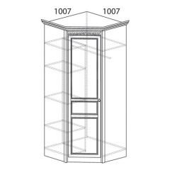 Шкаф угловой №183 "Лючия" Фасад зеркало (Угол 1007*1007) Дуб оксфорд серый в Чайковском - chaykovskiy.mebel24.online | фото 2
