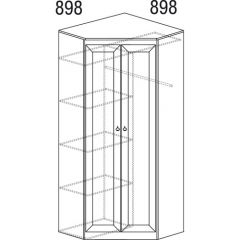 Шкаф угловой №606 Инна (угол 898*898) Денвер темный в Чайковском - chaykovskiy.mebel24.online | фото 3