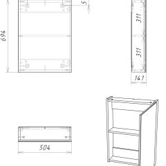 Шкаф-зеркало Мечта 50 Дуб сонома АЙСБЕРГ (DM2318HZ) в Чайковском - chaykovskiy.mebel24.online | фото 7