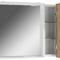 Шкаф-зеркало Uno 80 Дуб ВОТАН правый Домино (DU1513HZ) в Чайковском - chaykovskiy.mebel24.online | фото 2