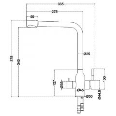 Смеситель д/кухни MELANA-F610304 Stello нерж.сталь, с переключателем на фильтр, однорычажный, сатин в Чайковском - chaykovskiy.mebel24.online | фото 4
