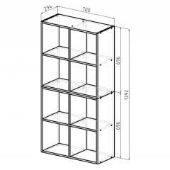 Стеллаж 8 секций (белый) в Чайковском - chaykovskiy.mebel24.online | фото 2