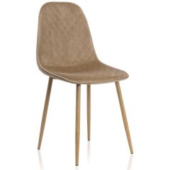 Стул на металлокаркасе Capri dark beige / wood в Чайковском - chaykovskiy.mebel24.online | фото