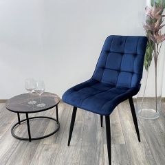 Стул CHIC BLUVEL-86 NAVY BLUE / черный каркас М-City в Чайковском - chaykovskiy.mebel24.online | фото 5