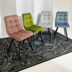 Стул CHILLI SQUARE BLUVEL-03 светло-серый, велюр / черный каркас М-City в Чайковском - chaykovskiy.mebel24.online | фото 5