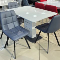 Стул CHILLI SQUARE HK017-09 серо-черничный, PU/ черный каркас М-City в Чайковском - chaykovskiy.mebel24.online | фото 6