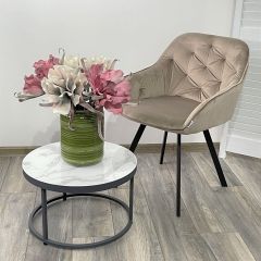 Стул GALE 360 град. поворот. BLUVEL-40 BEIGE, велюр/ черный каркас, М-City в Чайковском - chaykovskiy.mebel24.online | фото 3