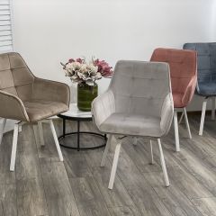 Стул MAVERICK 360 град. поворот. BLUVEL-40 BEIGE/ белый каркас, М-City в Чайковском - chaykovskiy.mebel24.online | фото 3