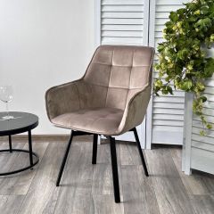 Стул MAVERICK 360 град. поворот. BLUVEL-40 BEIGE/ черный каркас, М-City в Чайковском - chaykovskiy.mebel24.online | фото 5