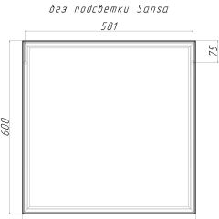 Зеркало Corsica 600х600 black без подсветки Sansa (SB1064Z) в Чайковском - chaykovskiy.mebel24.online | фото 4