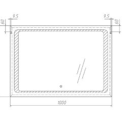 Зеркало Galaxy 100 alum с подсветкой Sansa (SG1008Z) в Чайковском - chaykovskiy.mebel24.online | фото 7