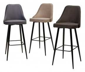 Барный стул NEPAL-BAR ГРАФИТ #14, велюр/ черный каркас (H=78cm) М-City в Чайковском - chaykovskiy.mebel24.online | фото 3