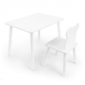 Детский комплект стол и стул «Мишка» Rolti Baby (белый/белый, массив березы/мдф) в Чайковском - chaykovskiy.mebel24.online | фото 1