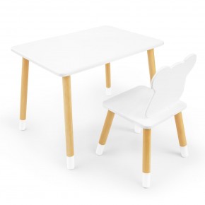 Детский комплект стол и стул «Мишка» Rolti Baby (белый/береза, массив березы/мдф) в Чайковском - chaykovskiy.mebel24.online | фото