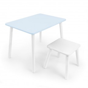 Детский комплект стол и табурет Rolti Baby (голубая столешница/белое сиденье/белые ножки) в Чайковском - chaykovskiy.mebel24.online | фото
