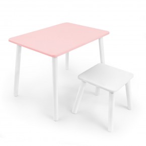 Детский комплект стол и табурет Rolti Baby (розовая столешница/белое сиденье/белые ножки) в Чайковском - chaykovskiy.mebel24.online | фото