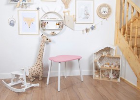 Детский стол Rolti Baby «Облачко»  (розовый/белый, массив березы/мдф) в Чайковском - chaykovskiy.mebel24.online | фото 1