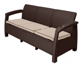 Диван Yalta Premium Sofa 3 Set (Ялта) шоколадный (+подушки под спину) в Чайковском - chaykovskiy.mebel24.online | фото 1