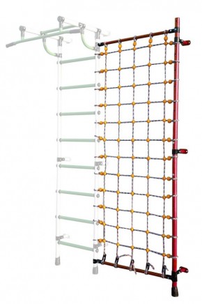 Дополнительная стойка к пристенному ДСК с сеткой для лазания, цв. красный в Чайковском - chaykovskiy.mebel24.online | фото