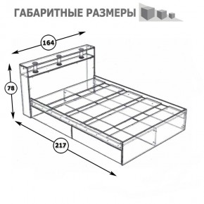 Камелия Кровать 1600, цвет венге/дуб лоредо, ШхГхВ 163,5х217х78,2 см., сп.м. 1600х2000 мм., без матраса, основание есть в Чайковском - chaykovskiy.mebel24.online | фото 4