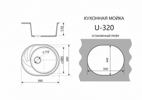 Каменная мойка ULSTONE U-320 (560х460) в Чайковском - chaykovskiy.mebel24.online | фото 2
