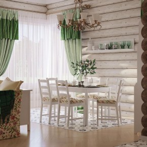 Комлект Вествик обеденный стол и четыре стула, массив сосны, цвет белый в Чайковском - chaykovskiy.mebel24.online | фото 1