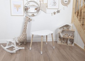 Комплект детский стол ОБЛАЧКО и стул ЗВЕЗДА ROLTI Baby (белая столешница/белое сиденье/береза ножки) в Чайковском - chaykovskiy.mebel24.online | фото