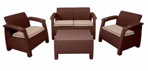 Комплект уличной мебели Yalta Premium Terrace Set (Ялта) шоколадый (+подушки под спину) в Чайковском - chaykovskiy.mebel24.online | фото 1