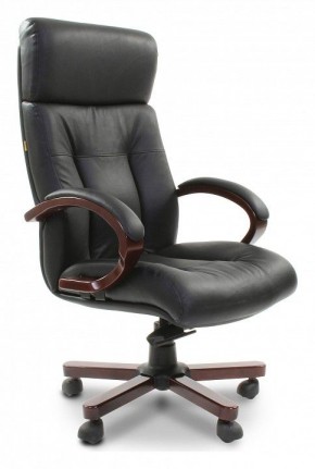 Кресло для руководителя Chairman 421 черный/орех темный, черный в Чайковском - chaykovskiy.mebel24.online | фото