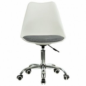 Кресло стул BRABIX "Eames MG-310 CH", хром, пластик белый, ткань серая, 532924 в Чайковском - chaykovskiy.mebel24.online | фото 1