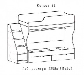 КАПРИЗ-22 Кровать двухъярусная 800 настил ЛДСП в Чайковском - chaykovskiy.mebel24.online | фото 2