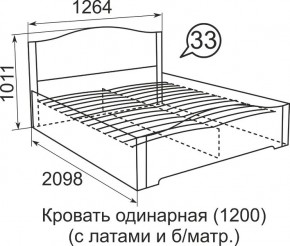 Кровать с латами Виктория 1200*2000 в Чайковском - chaykovskiy.mebel24.online | фото 4