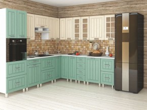 Кухня модульная Луксор бирюза-кремовый в Чайковском - chaykovskiy.mebel24.online | фото 2