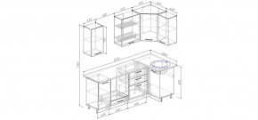 Кухня угловая Антрацит 2200х1000 (Стол. 38мм) в Чайковском - chaykovskiy.mebel24.online | фото 2