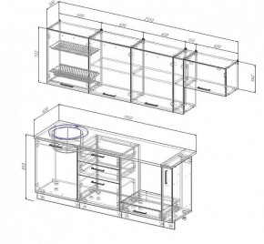 Кухонный гарнитур Антрацит 2550 (Стол. 38мм) в Чайковском - chaykovskiy.mebel24.online | фото 3