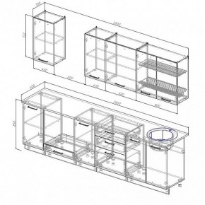 Кухонный гарнитур Антрацит 2800 (Стол. 38мм) в Чайковском - chaykovskiy.mebel24.online | фото 3