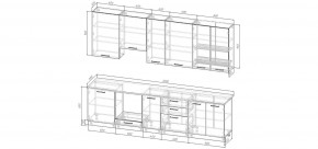 Кухонный гарнитур Белый Глянец 3000 h950 (Стол. 26мм) в Чайковском - chaykovskiy.mebel24.online | фото 2