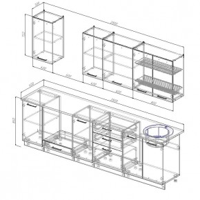 Кухонный гарнитур Бланка 2800 (Стол. 38мм) в Чайковском - chaykovskiy.mebel24.online | фото 2